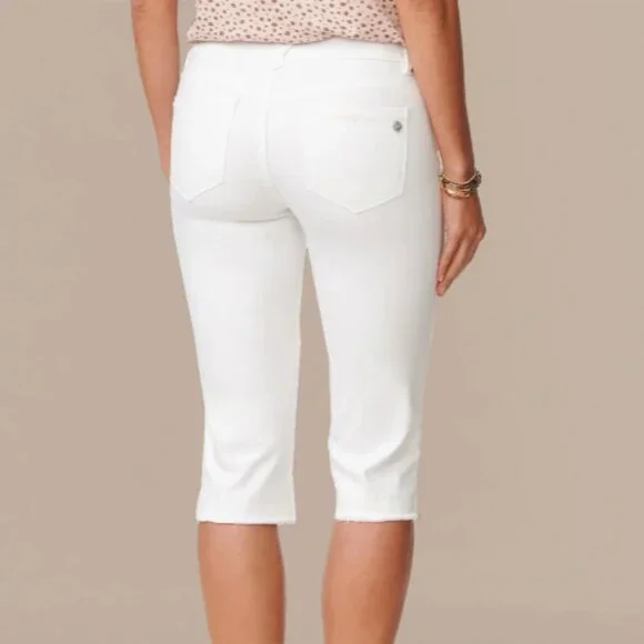 White Capri Pants- Ab'solution Capri denim skimmer by Democracy - Picture 3 of 3